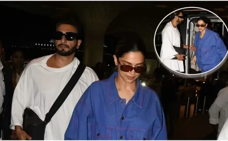 Ranveer Singh और Deepika Padukone Airport Spotting: केयरिंग जेस्चर और Chic Fashion ने जीता दिल