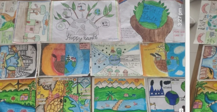 गुरुकुलम विद्यापीठ में पृथ्वी दिवस पर भव्य आयोजन, चित्रकला प्रतियोगिता और स्वच्छता अभियान संपन्न